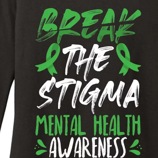 Break The Stigma Green Mental Health Awareness Womens CVC Long Sleeve Shirt