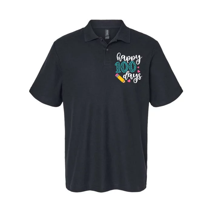 Back To School 100 Days Of School Softstyle Adult Sport Polo