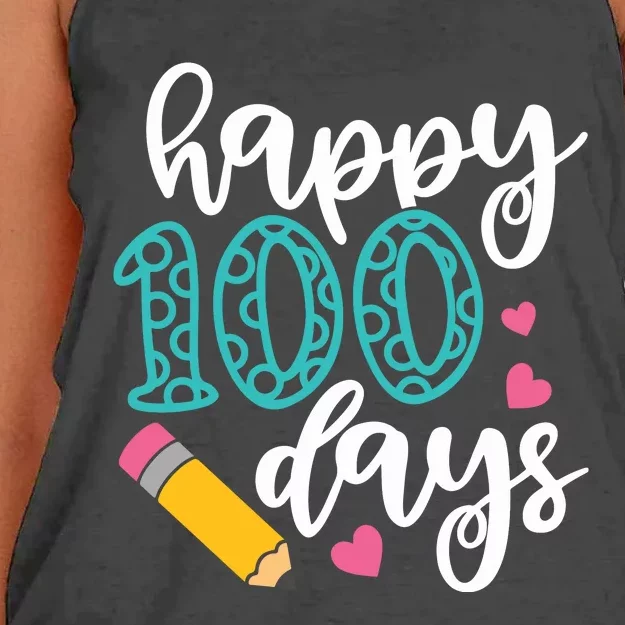 Back To School 100 Days Of School Women's Knotted Racerback Tank