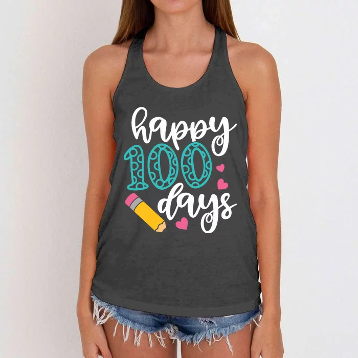 Back To School 100 Days Of School Women's Knotted Racerback Tank