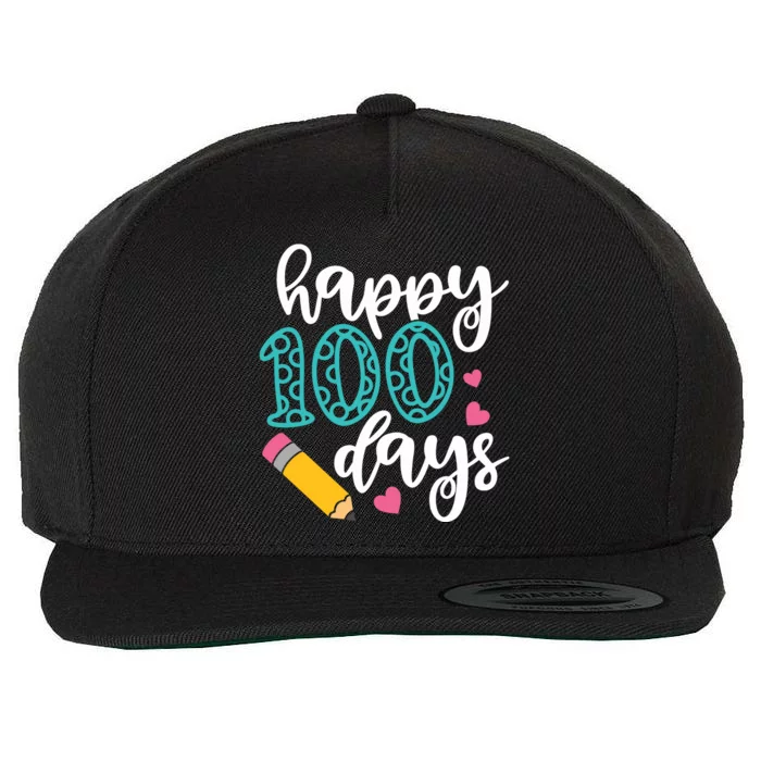 Back To School 100 Days Of School Wool Snapback Cap