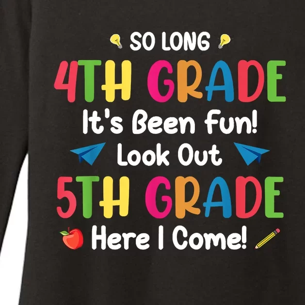 Back To School Funny So Long 4th Grade 5th Grade Here I Come Womens CVC Long Sleeve Shirt