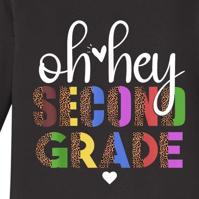 Back To School Students Teacher Oh Hey 2nd Second Grade Baby Long Sleeve Bodysuit