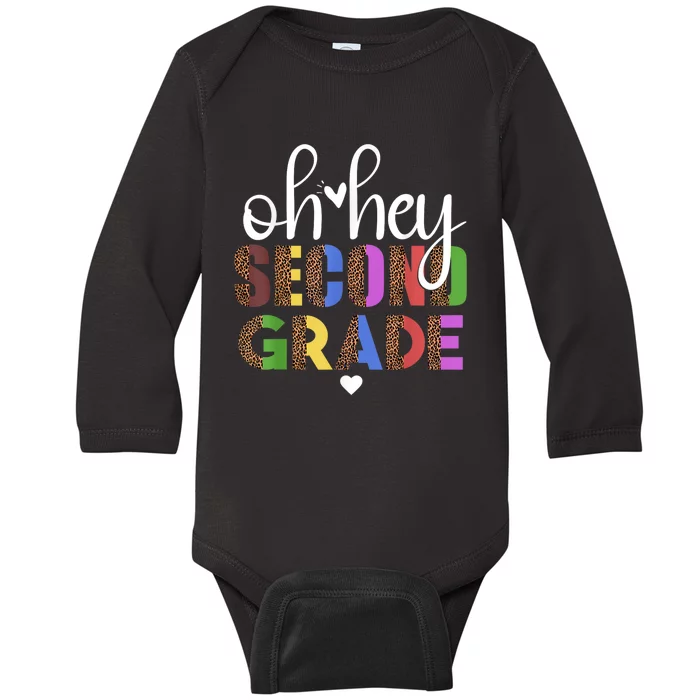 Back To School Students Teacher Oh Hey 2nd Second Grade Baby Long Sleeve Bodysuit