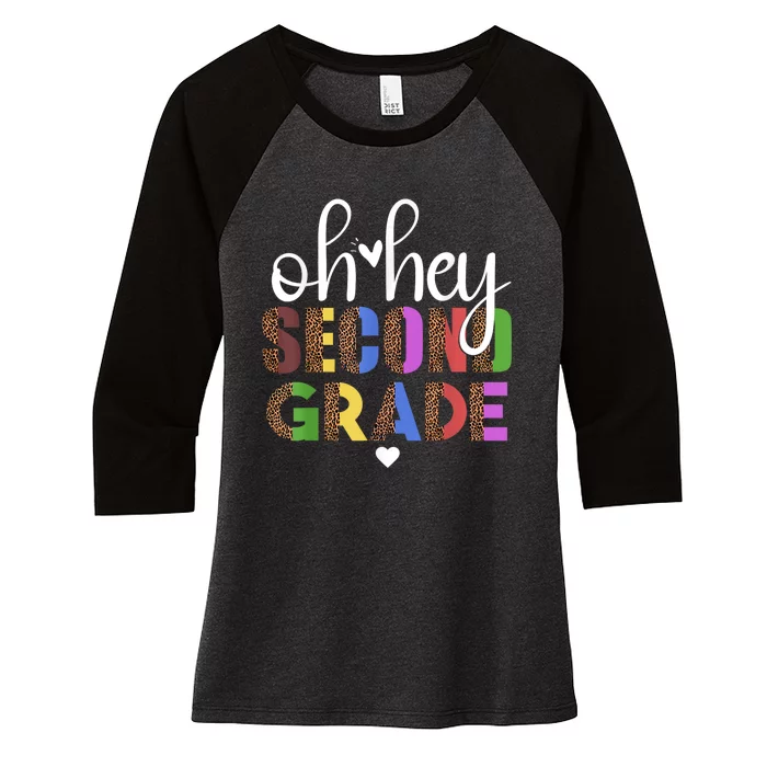 Back To School Students Teacher Oh Hey 2nd Second Grade Women's Tri-Blend 3/4-Sleeve Raglan Shirt