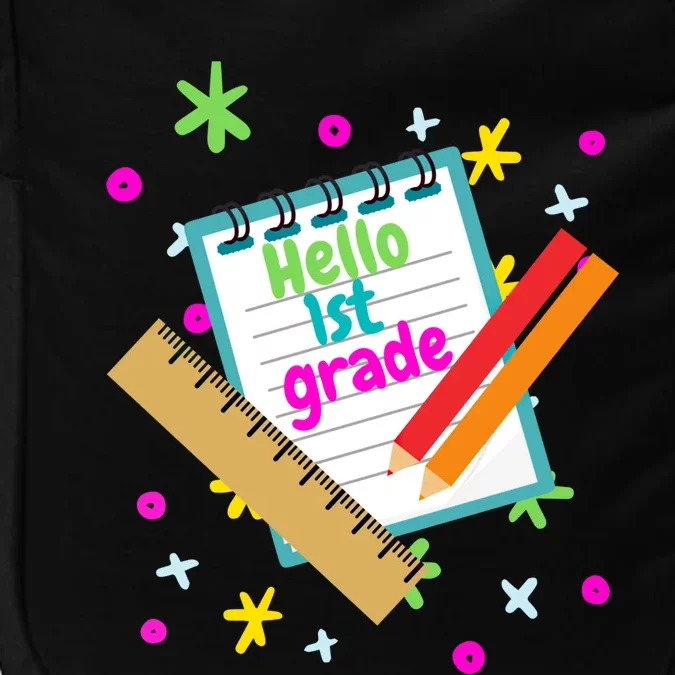 Back To School Hello 1St Grade First Day Of First Grade Meaningful Gift Impact Tech Backpack