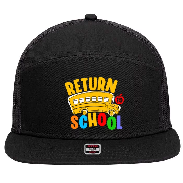 Back To School Return School 7 Panel Mesh Trucker Snapback Hat