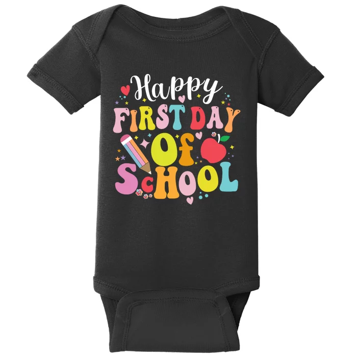 Back To School Teacher Student Happy First Day Of School Baby Bodysuit