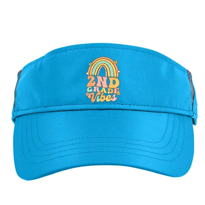 Back To School Second Grade Vibes Student Teacher Rainbow Adult Drive Performance Visor