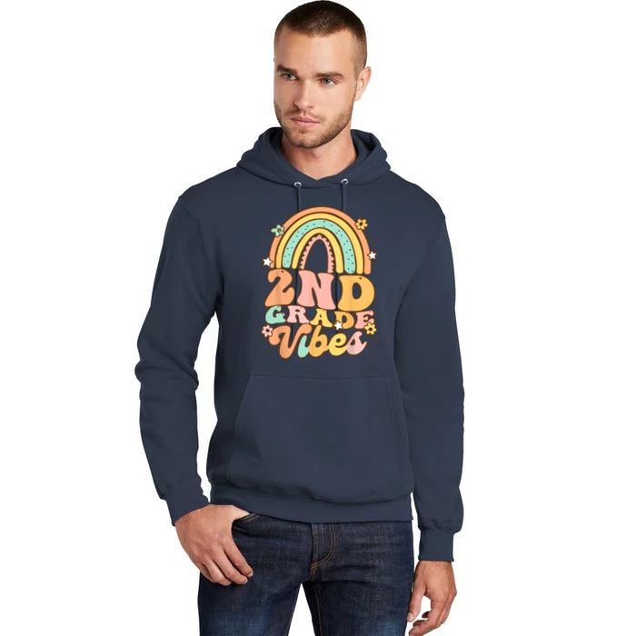 Back To School Second Grade Vibes Student Teacher Rainbow Tall Hoodie