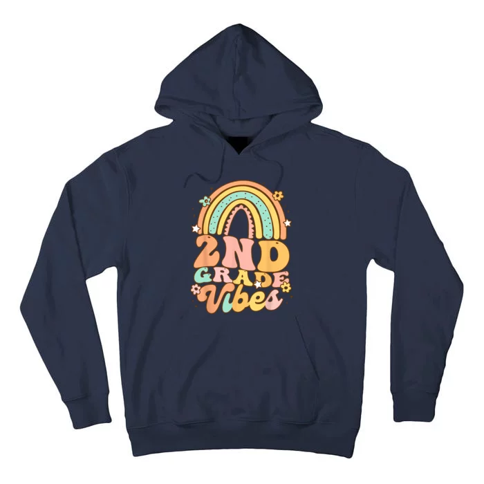 Back To School Second Grade Vibes Student Teacher Rainbow Tall Hoodie