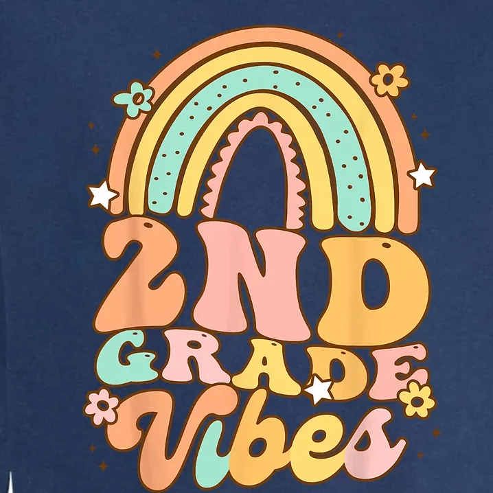 Back To School Second Grade Vibes Student Teacher Rainbow Garment-Dyed Sweatshirt