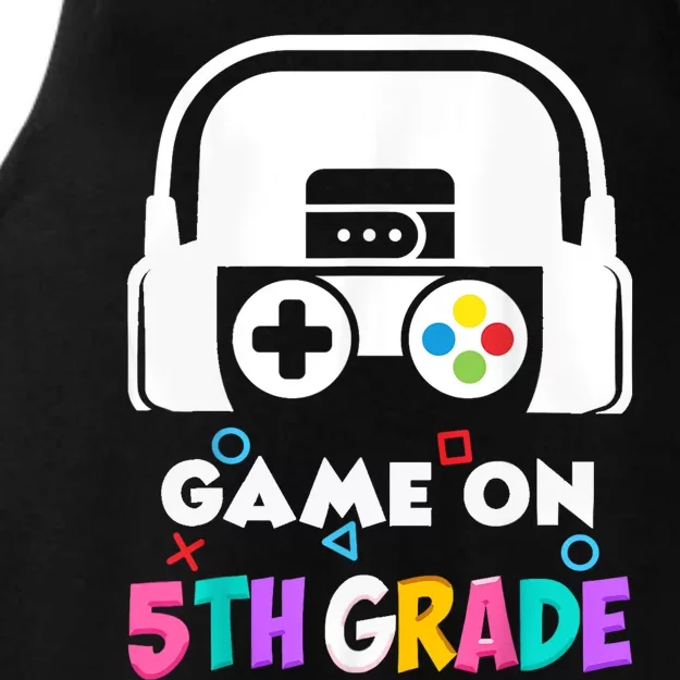 Back To School Game On 5th Grade Funny Gamer Ladies Tri-Blend Wicking Tank