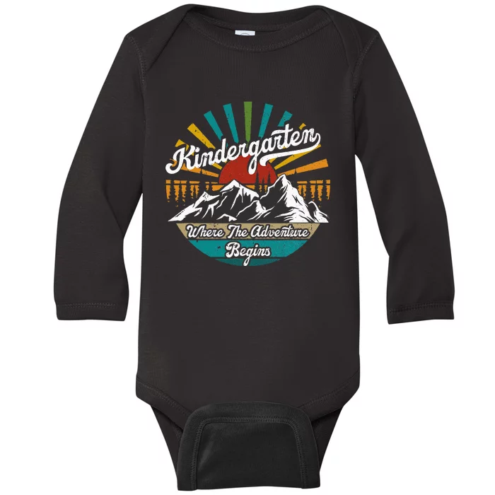 Back To School Kindergarten Where Adventure Begins Baby Long Sleeve Bodysuit