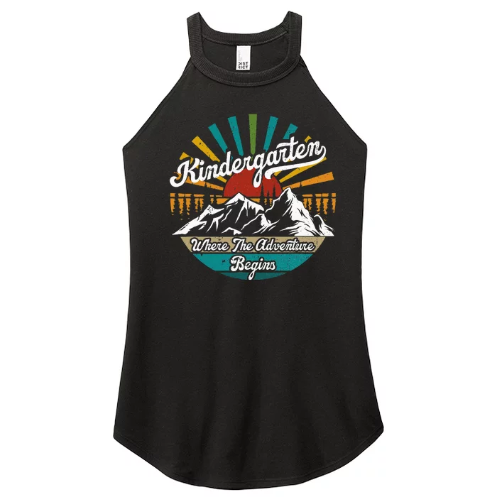 Back To School Kindergarten Where Adventure Begins Women’s Perfect Tri Rocker Tank