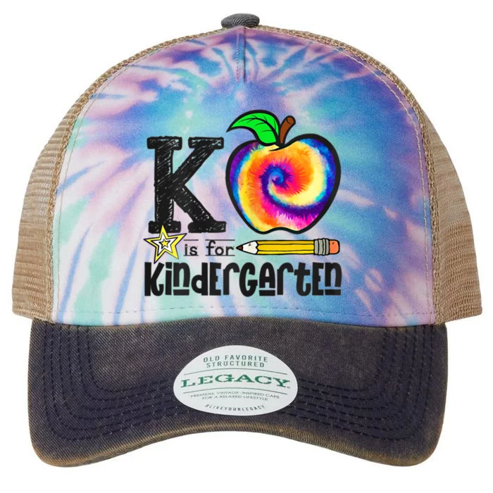 Back To School Hello Kindergarten Leopard Tie Dye Pencil Gift Legacy Tie Dye Trucker Hat