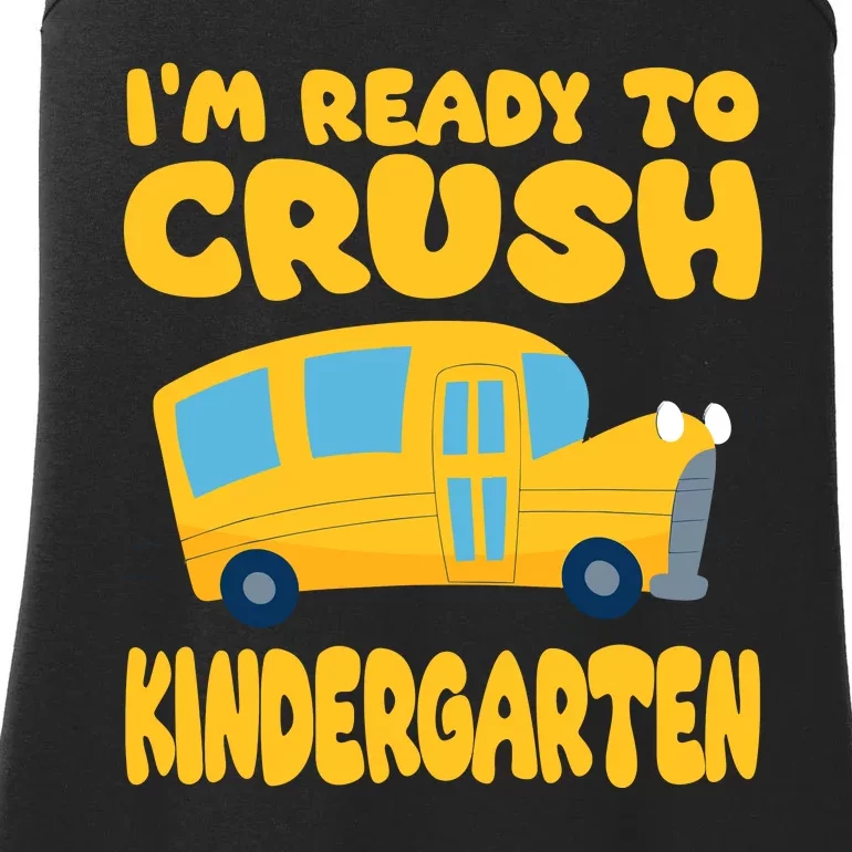 Back To School First Day Of Kindergarten School Bus Funny Ladies Essential Tank