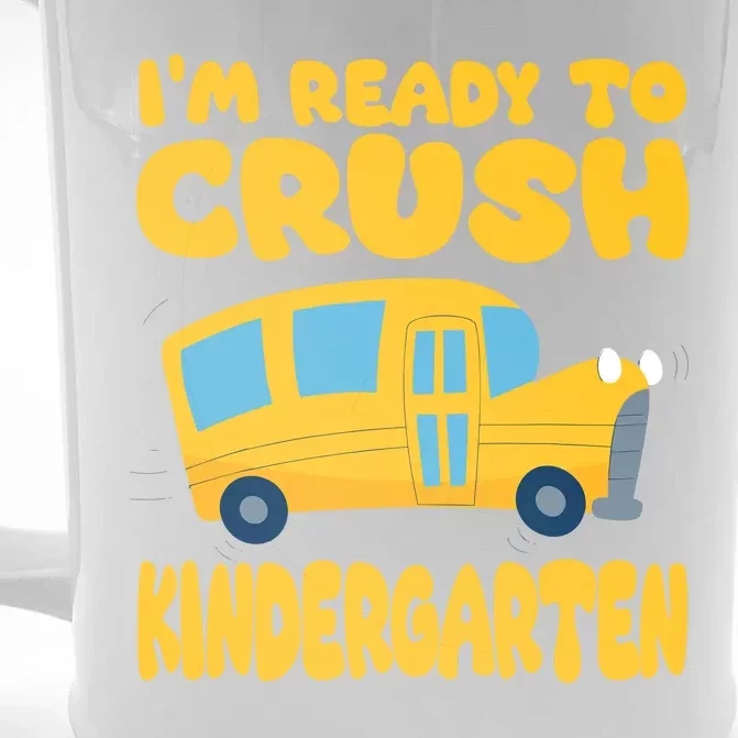 Back To School First Day Of Kindergarten School Bus Funny Front & Back Beer Stein