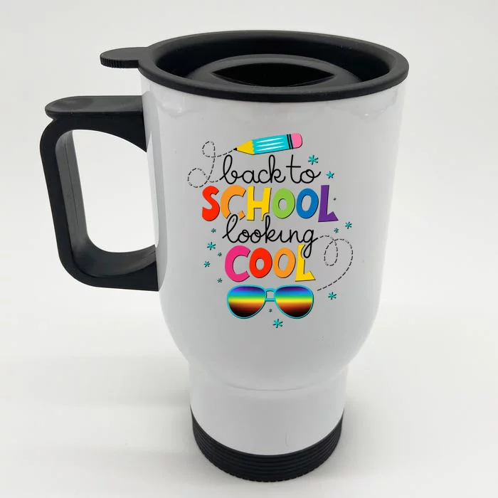 Back To School Looking Cool Front & Back Stainless Steel Travel Mug