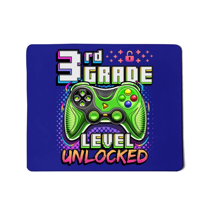 Back To School 3rd Grade Gamer First Day School Level Mousepad