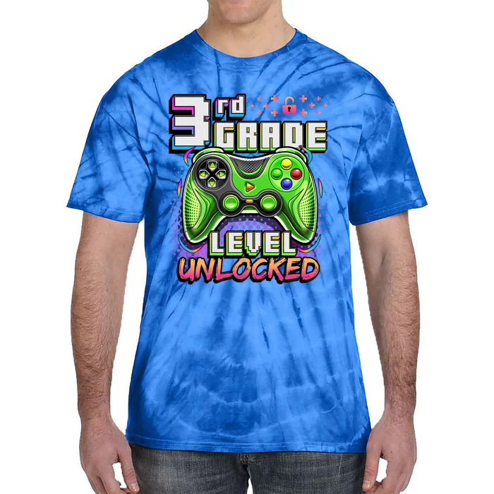 Back To School 3rd Grade Gamer First Day School Level Tie-Dye T-Shirt