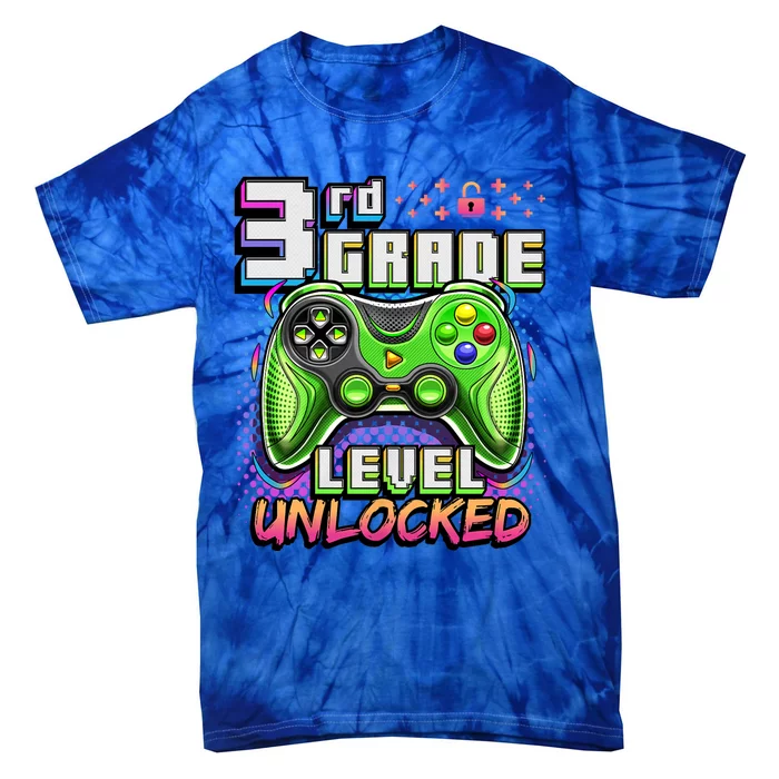 Back To School 3rd Grade Gamer First Day School Level Tie-Dye T-Shirt