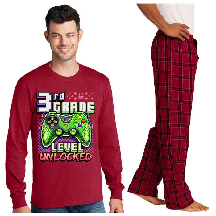 Back To School 3rd Grade Gamer First Day School Level Long Sleeve Pajama Set