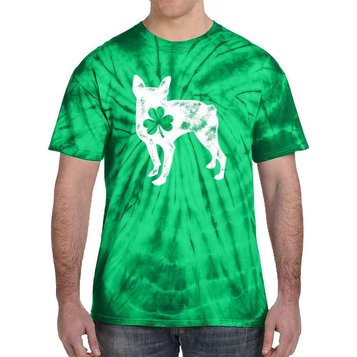 Boston Terrier St Patricks Day Men Women Shamrock Dog Lover Tie-Dye T-Shirt