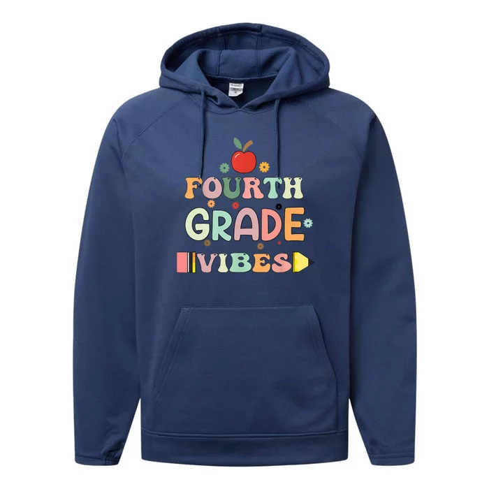 Back To School Fourth Grade Vibes Student Teacher Performance Fleece Hoodie