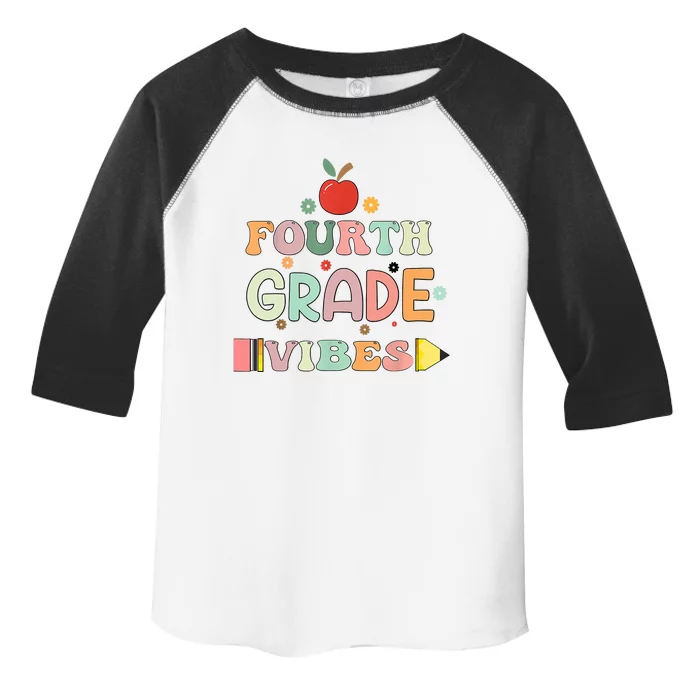 Back To School Fourth Grade Vibes Student Teacher Toddler Fine Jersey T-Shirt