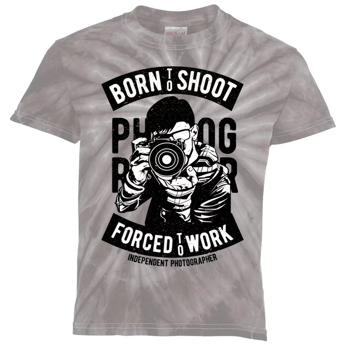 Born To Shoot Photographers Kids Tie-Dye T-Shirt