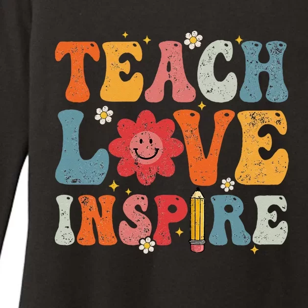 Back To School Teach Love Inspire Retro Teachers Life Womens CVC Long Sleeve Shirt