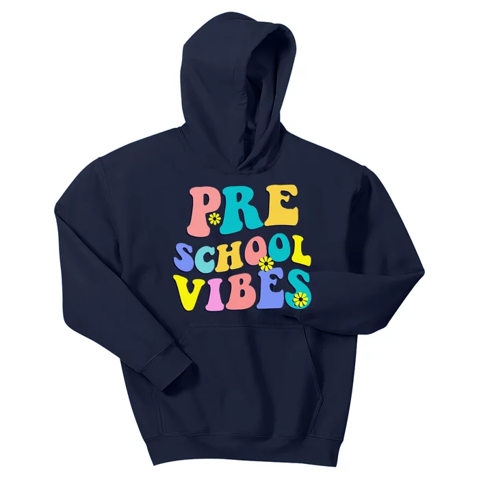 Back To School Preschool Vibes Student Teacher Retro Funny Kids Hoodie