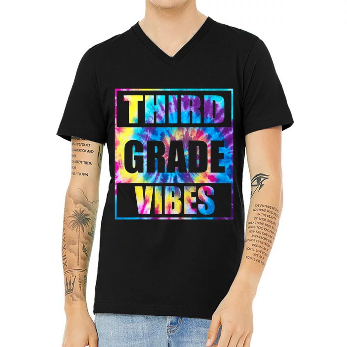 Back To School 3rd Grade Vibes Shirts First Day Teacher Kids V-Neck T-Shirt