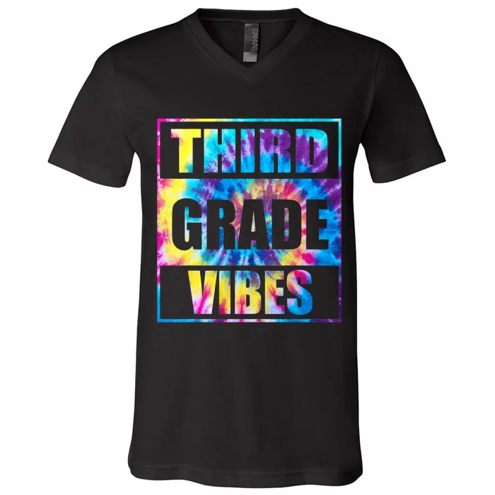 Back To School 3rd Grade Vibes Shirts First Day Teacher Kids V-Neck T-Shirt