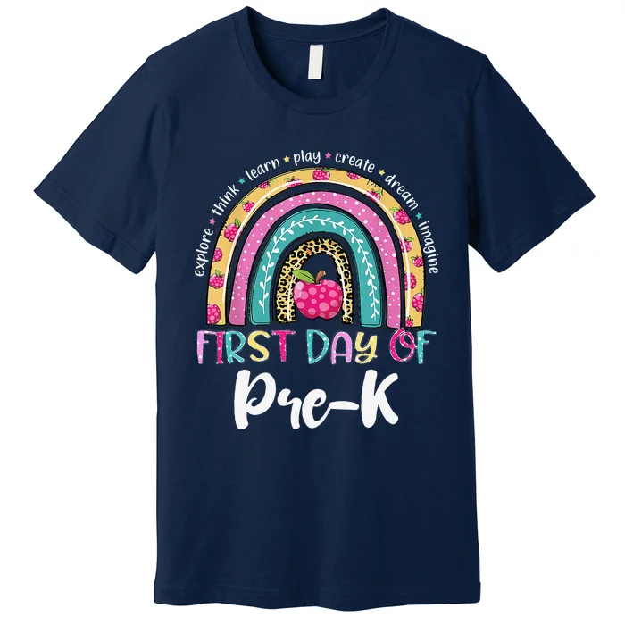 Back To School Rainbow Happy First Day Of PreK Gift Premium T-Shirt