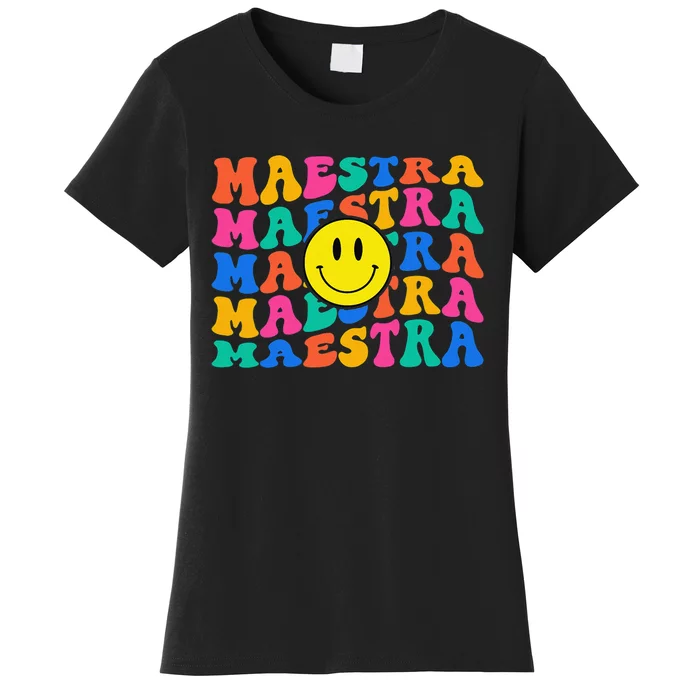 Back To School Maestra Cute Funny Spanish Teacher Women's T-Shirt