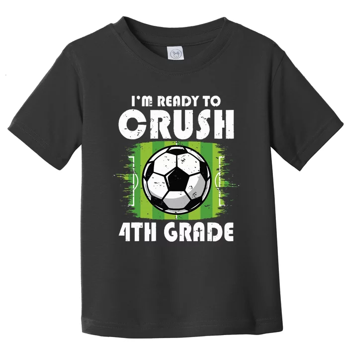 Back To School First Day Of 4th Grade Soccer Toddler T-Shirt