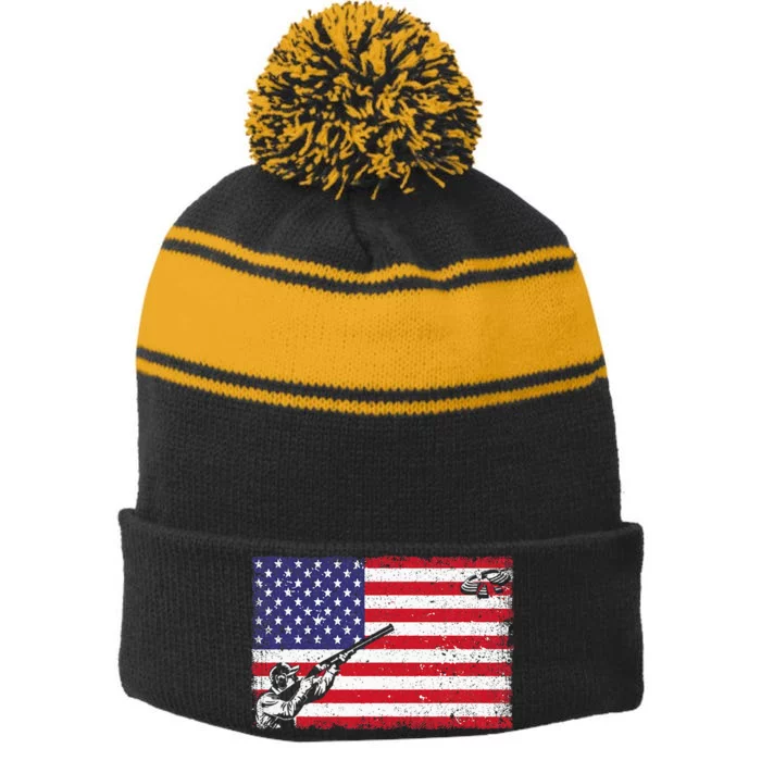 Best Trap Shooting Skeet Shooting Clay Target Stripe Pom Pom Beanie