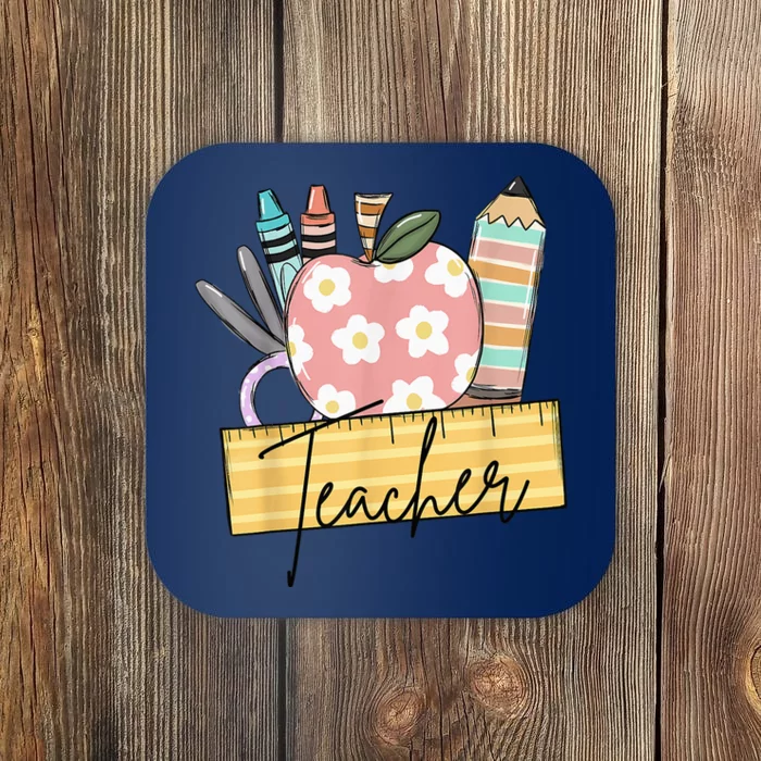 Back to School Retro Teacher Gifts Teacher Shirts for Wo Coaster