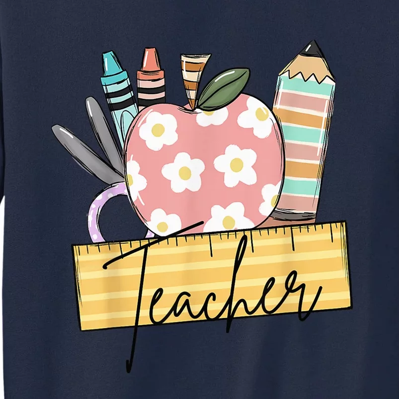 Back to School Retro Teacher Gifts Teacher Shirts for Wo Tall Sweatshirt