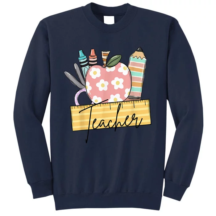 Back to School Retro Teacher Gifts Teacher Shirts for Wo Tall Sweatshirt