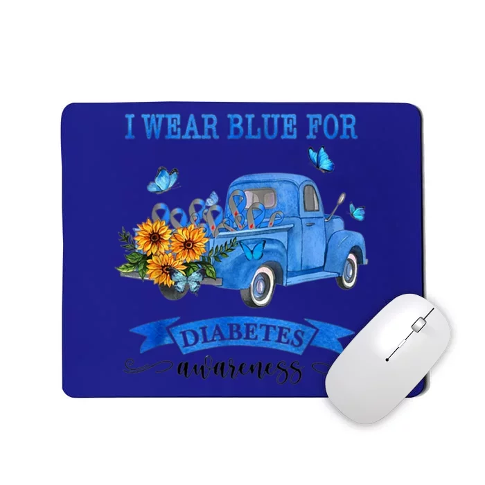 Blue Truck Sunflower I Wear Blue For Diabetes Awareness Gift Meaningful Gift Mousepad