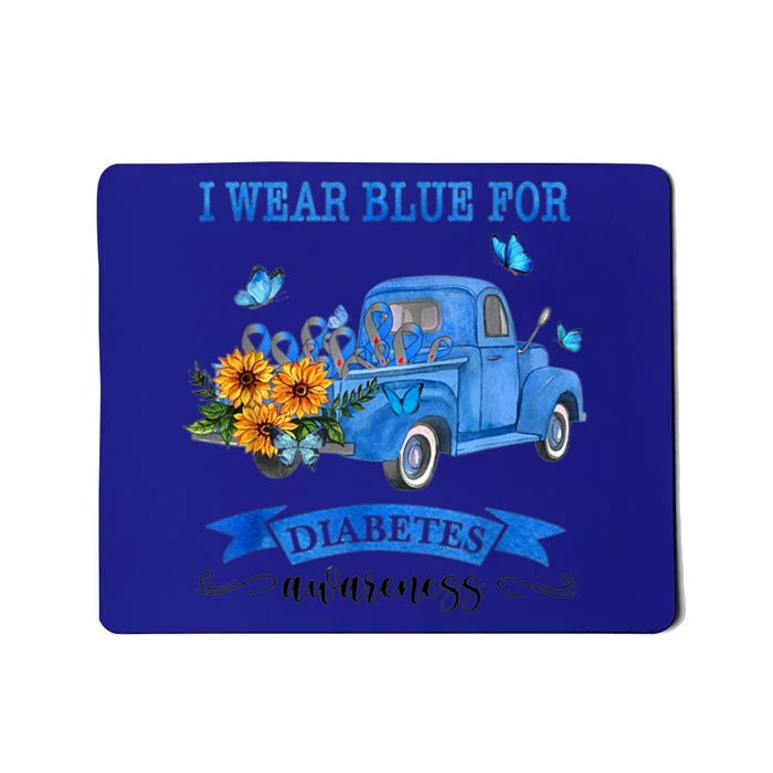 Blue Truck Sunflower I Wear Blue For Diabetes Awareness Gift Meaningful Gift Mousepad