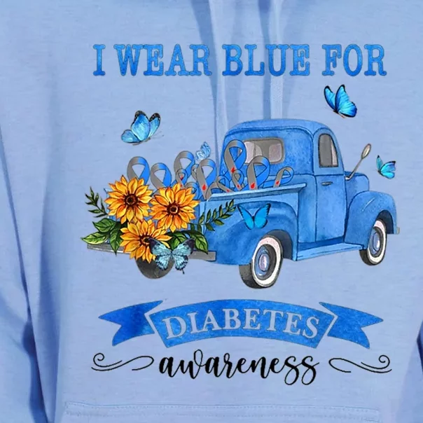 Blue Truck Sunflower I Wear Blue For Diabetes Awareness Gift Meaningful Gift Unisex Surf Hoodie