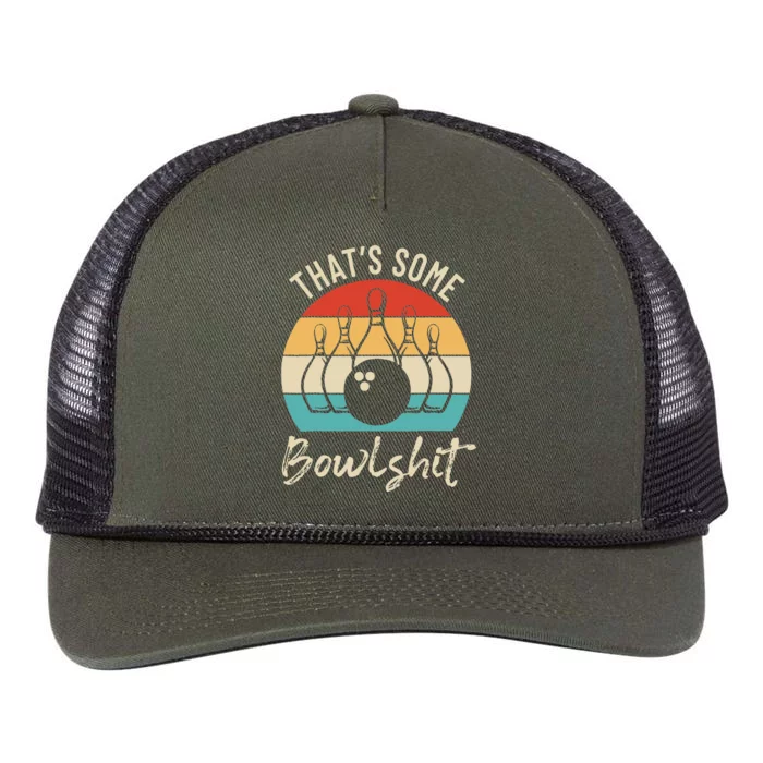 Bowling That's Some Bowlshit Retro Bowling Lovers Bowler Retro Rope Trucker Hat Cap