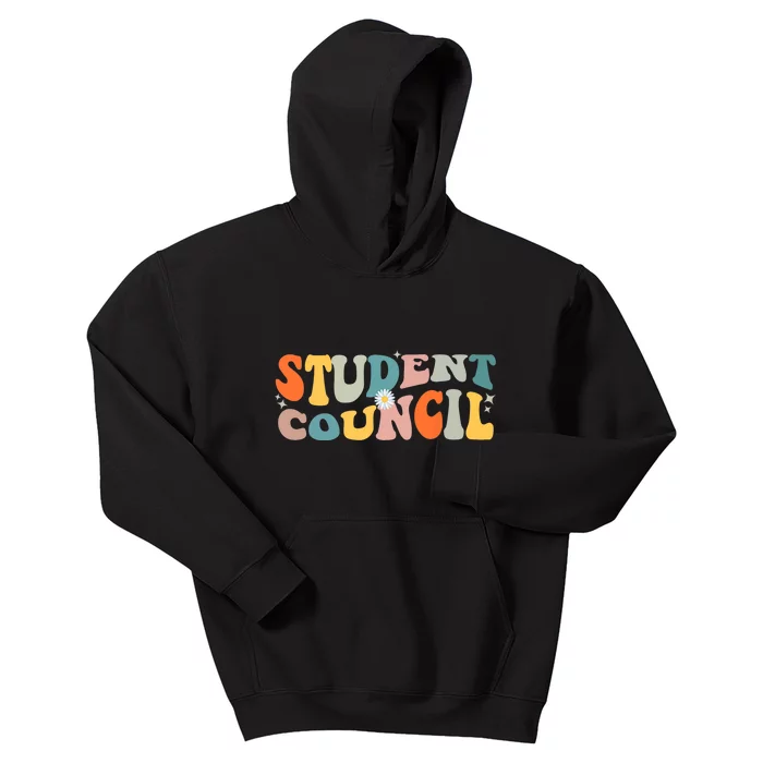 Back To School Student Council Groovy Retro Kids Hoodie