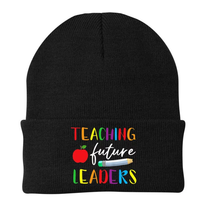 Back To School Teaching Future Leaders Teacher Life Gifts Knit Cap Winter Beanie