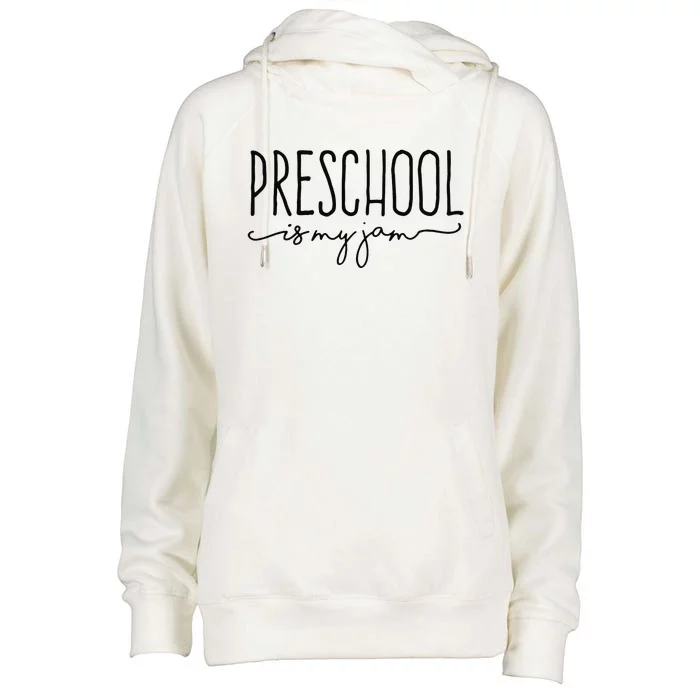 Back To School Preschool Is My Jam Pre-K Teachers Student Womens Funnel Neck Pullover Hood