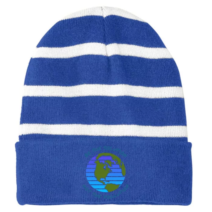 Be The Solution Not Pollution Environt Awareness Recycle Meaningful Gift Striped Beanie with Solid Band